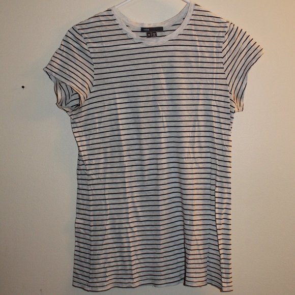 Vince Tops - Vince Gray Striped Basic Tee Shirt Medium